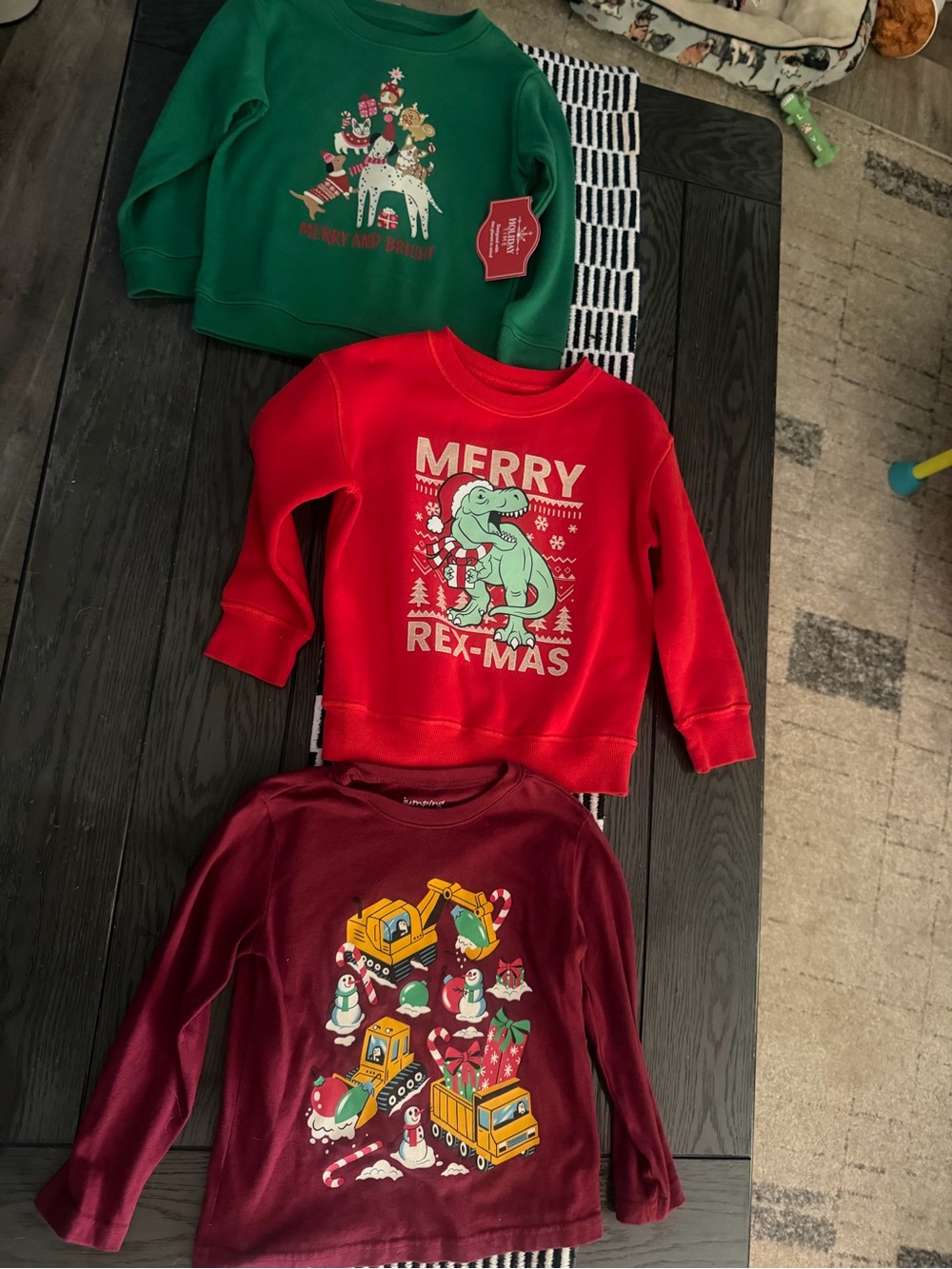 Boys 4t lot of 3 Christmas shirts Jumping Beans and Holiday Time